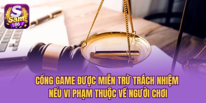 Cổng game được miễn trừ trách nhiệm nếu vi phạm thuộc về người chơi